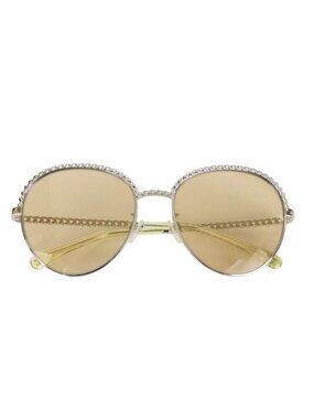 Chanel Sunglasses 4242 Pant Shape Metal Brownish Silver Chain 5517 135